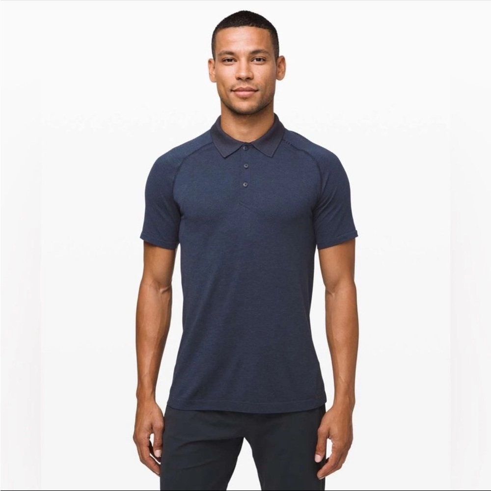 lululemon metal vent tech 2.0 polo minb/trnv size large BRAND NEW
